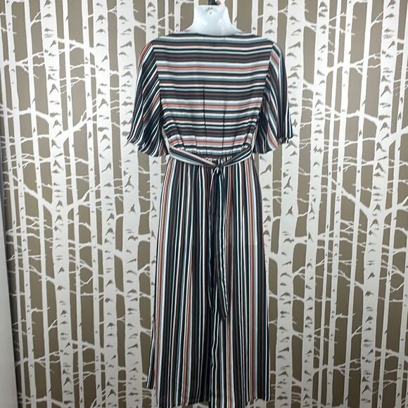 Forever 21 Contemporary Striped Wrap Midi Dress S - Picture 2 of 9